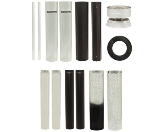 MAXIHEAT 6" STANDARD FLUE KIT METALLIC BLACK